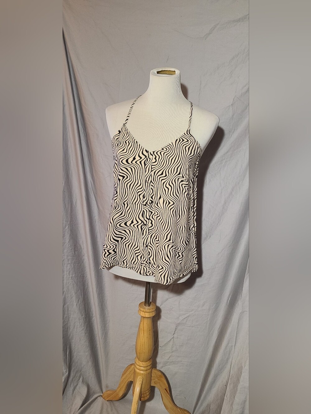 No Boundaries Black & White Zebra-Print Camisole